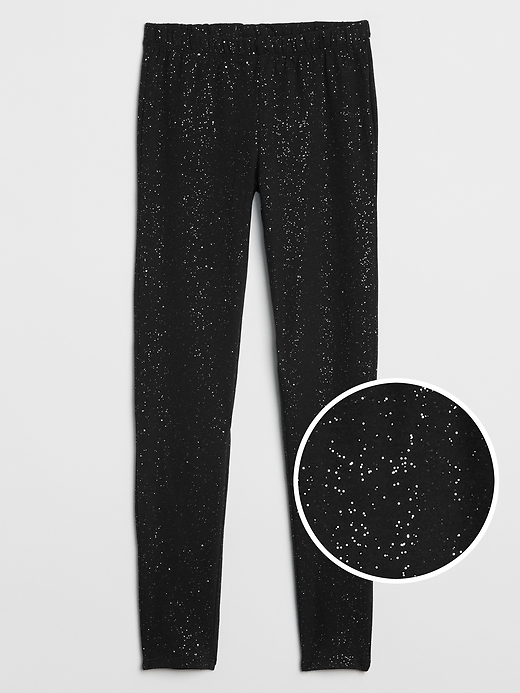 Image number 1 showing, Kids Sparkle Leggings in Stretch Jersey