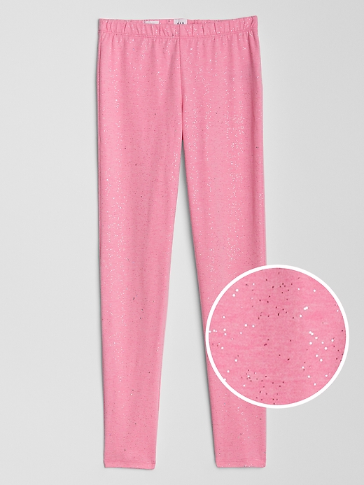 Image number 1 showing, Kids Sparkle Leggings in Stretch Jersey