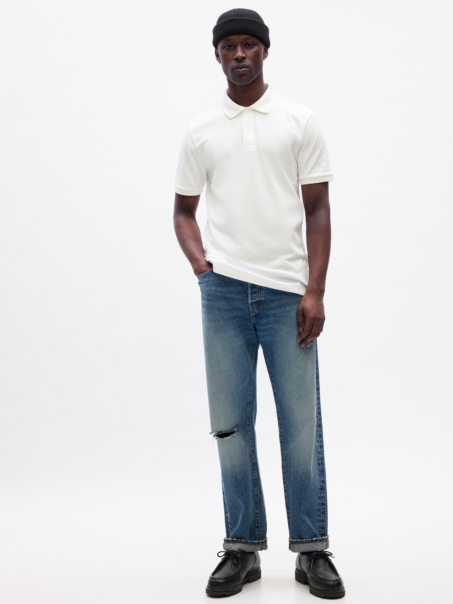 Stretch Pique Polo Shirt | Gap Factory