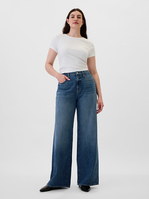 Image number 5 showing, High Rise Wide-Leg Jeans