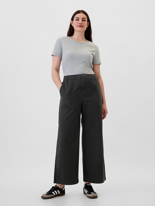 Image number 5 showing, High Rise Easy Wide-Leg Khakis