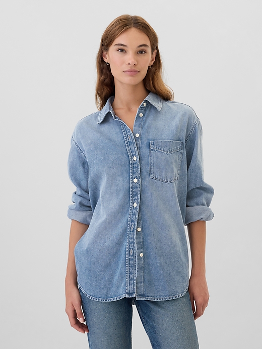 Image number 1 showing, Denim Big Shirt