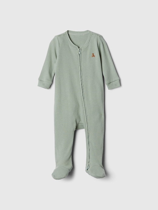 Image number 1 showing, Baby Ribbed Two-Way Zip One-Piece