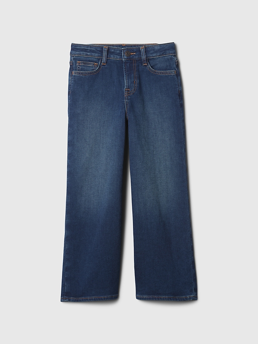 Image number 1 showing, Kids High Rise Wide-Leg Ankle Sweatpant Jeans