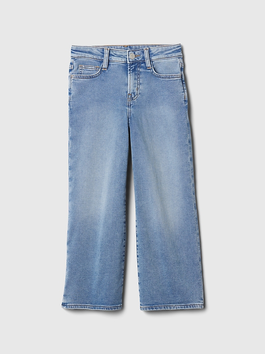 Image number 1 showing, Kids High Rise Wide-Leg Ankle Sweatpant Jeans