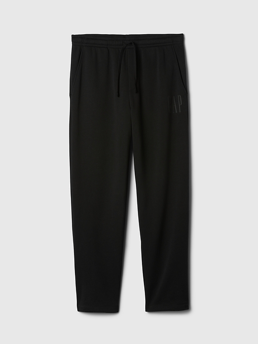 L'image numéro 4 présente Pantalon en coton ouaté à jambe droite à logo