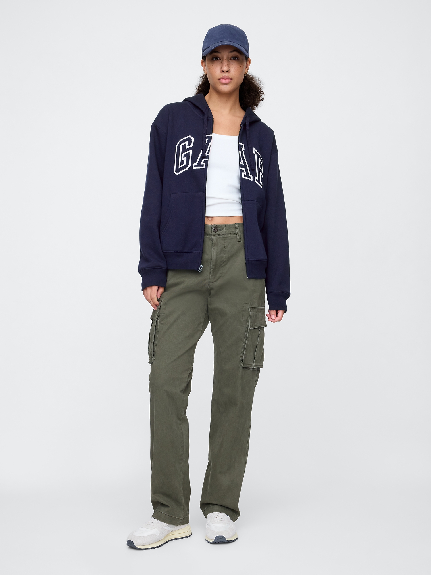 Relaxed Gap Logo Zip Hoodie | Gap Factory
