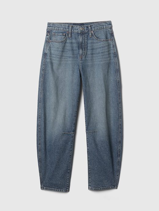 Image number 7 showing, High Rise Barrel Jeans