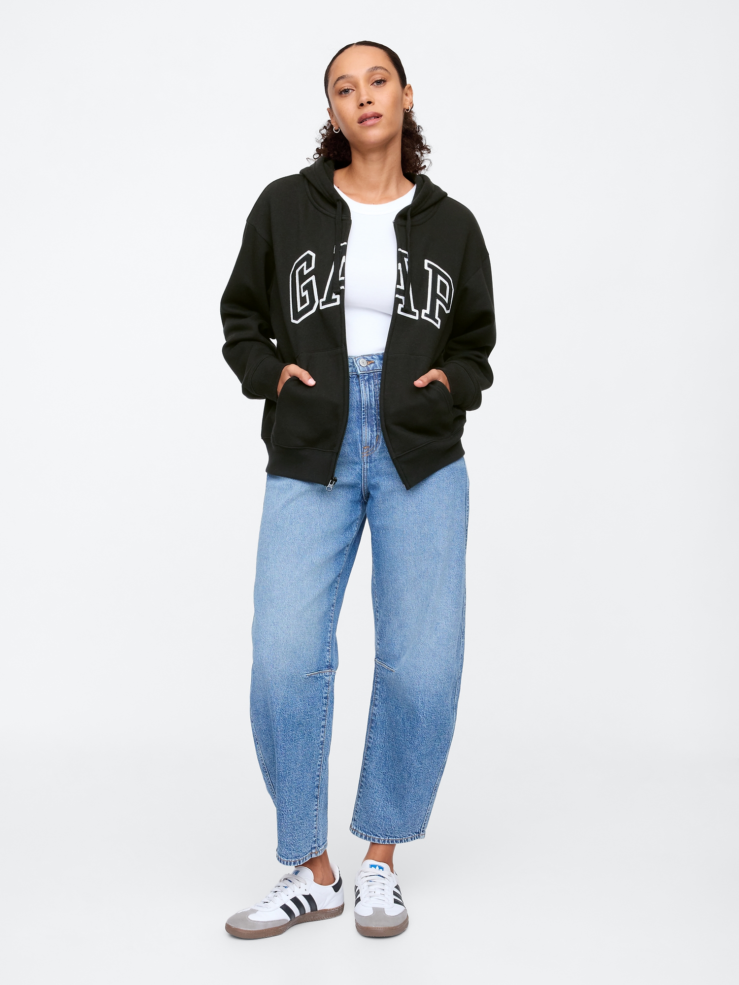 Relaxed Gap Logo Zip Hoodie | Gap Factory