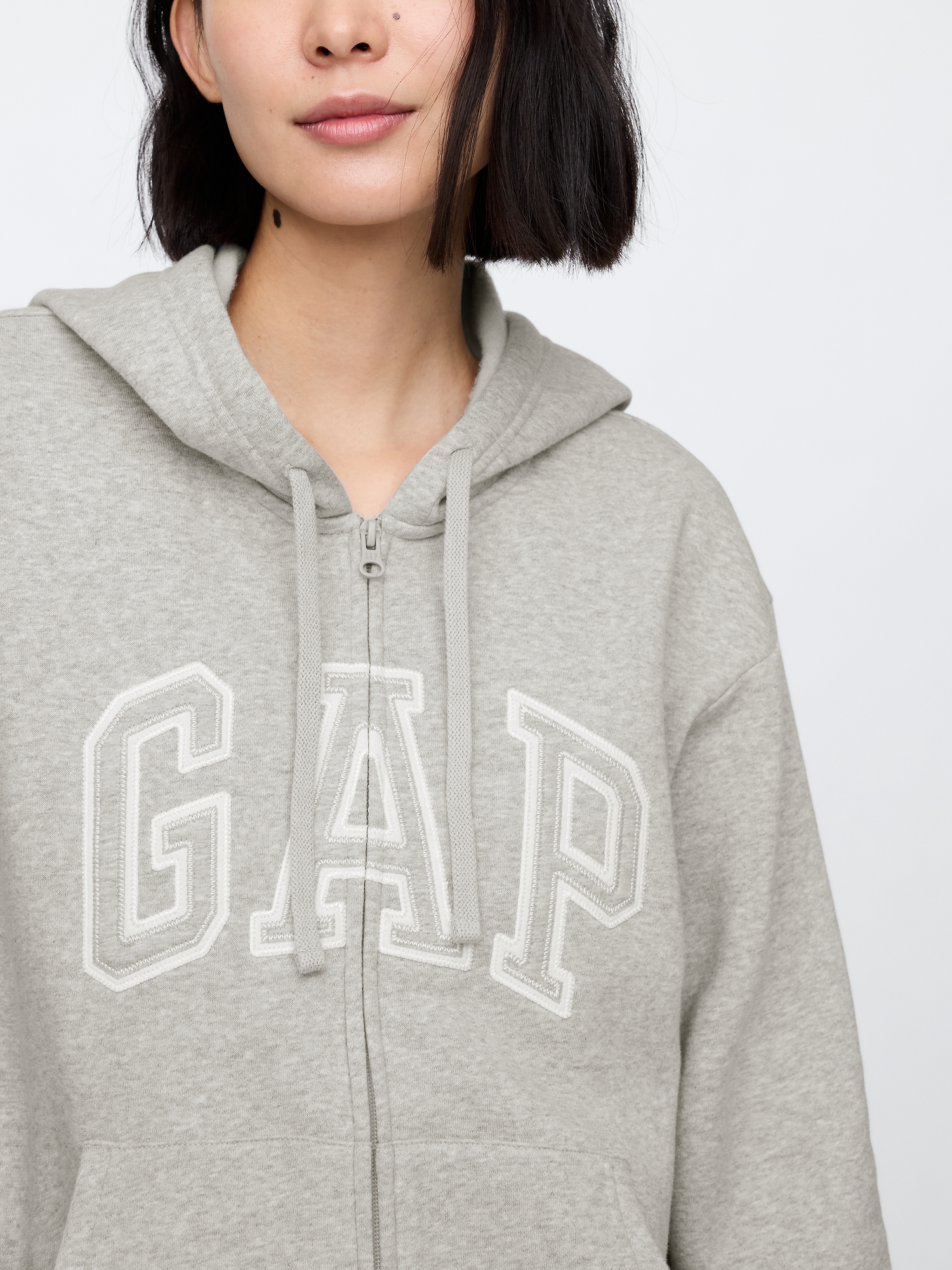 トップス BOTT OG Logo Zip Hoodie - Gray M Relaxed Gap Logo Zip Hoodie | Gap Factory