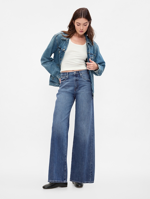 Image number 1 showing, High Rise Wide-Leg Jeans