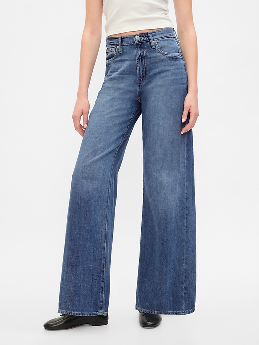 Image number 2 showing, High Rise Wide-Leg Jeans