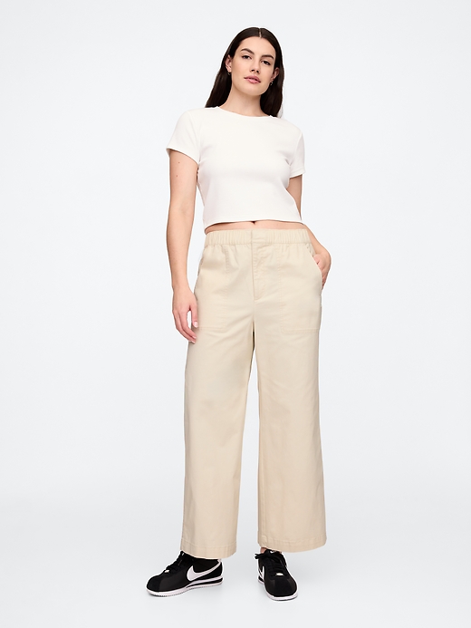 Image number 5 showing, High Rise Easy Wide-Leg Khakis
