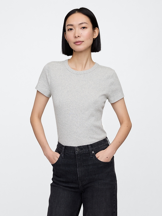 Image number 1 showing, Ribbed Crewneck T-Shirt