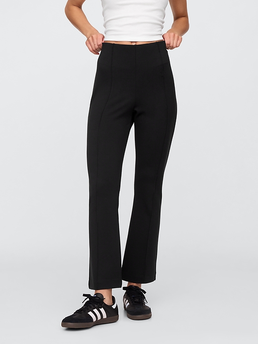 Image number 2 showing, High Rise Ponte Flare Crop Pants
