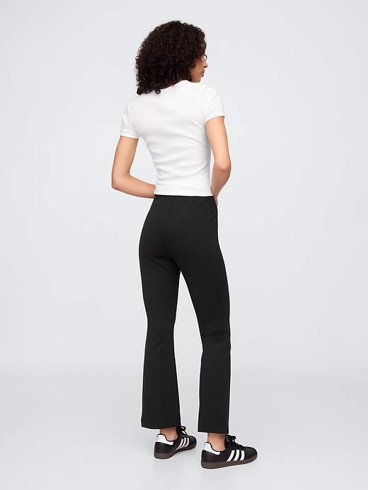 Image number 4 showing, High Rise Ponte Flare Crop Pants