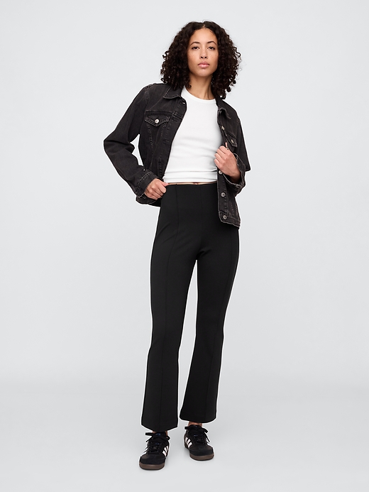 Image number 1 showing, High Rise Ponte Flare Crop Pants