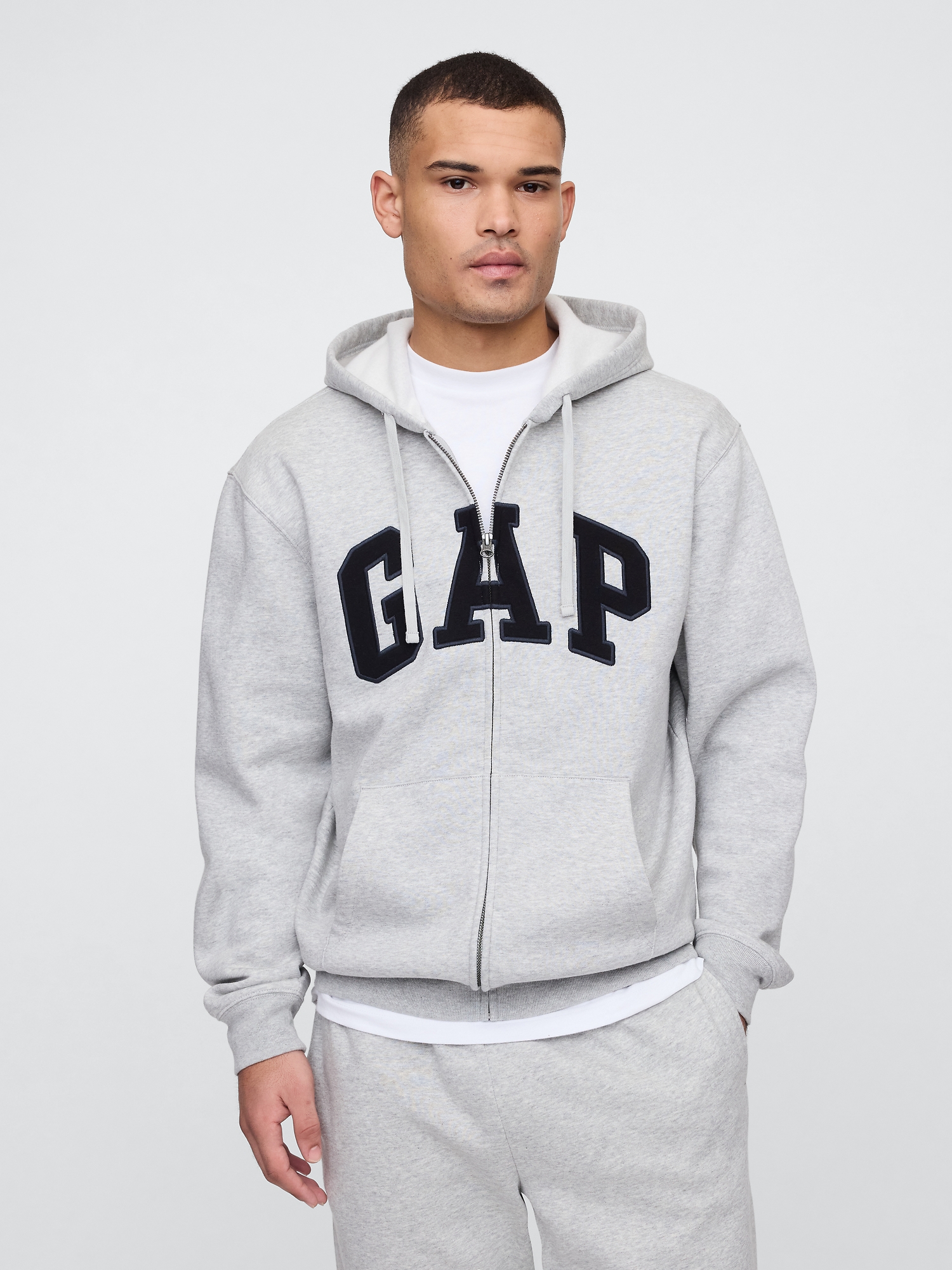 トップス The campament Grey Contrast sweat 2Y Relaxed Gap Logo Zip Hoodie | Gap Factory