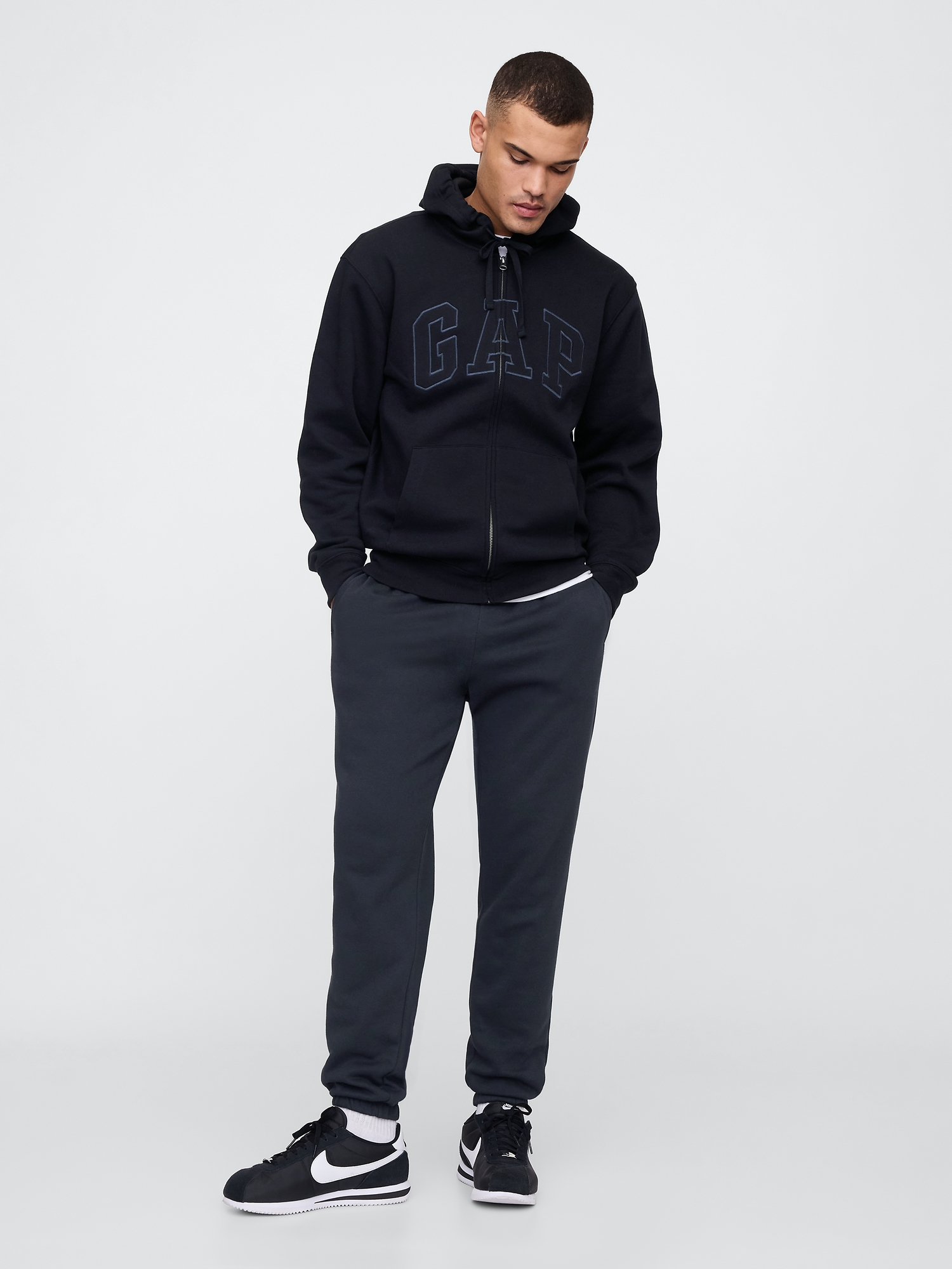 Relaxed Gap Logo Zip Hoodie | Gap Factory