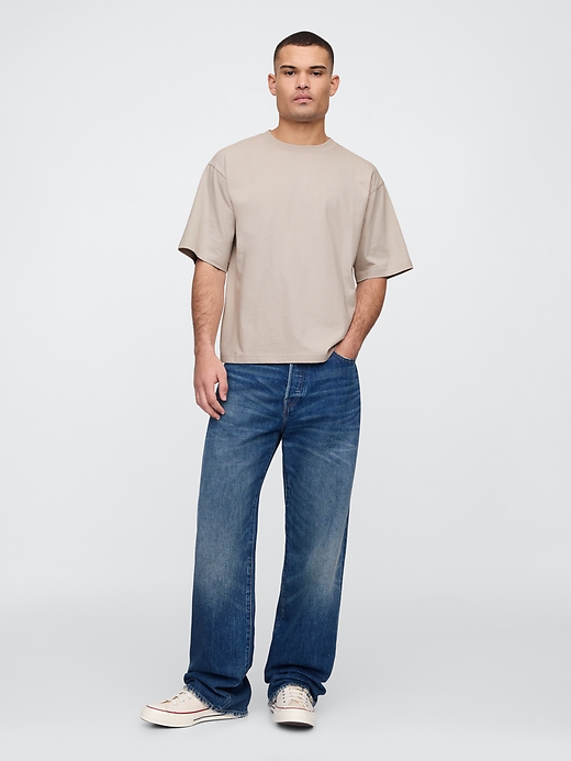 L'image numéro 3 présente T-shirt à coupe carrée VintageDoux