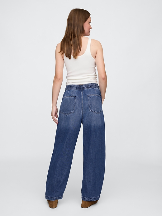Image number 3 showing, Mid Rise SuperSoft Pull-On Barrel Jeans