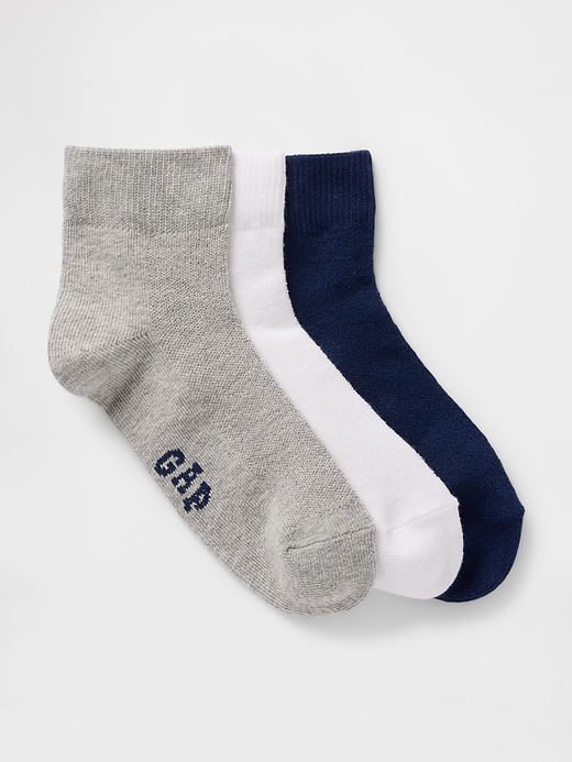 Image number 1 showing, Kids Gap Logo Quarter Crew Socks (3-Pack)