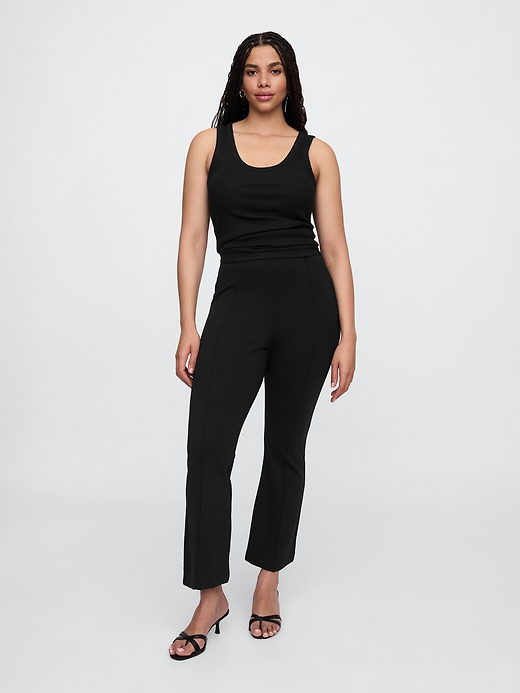 Image number 5 showing, High Rise Ponte Flare Crop Pants
