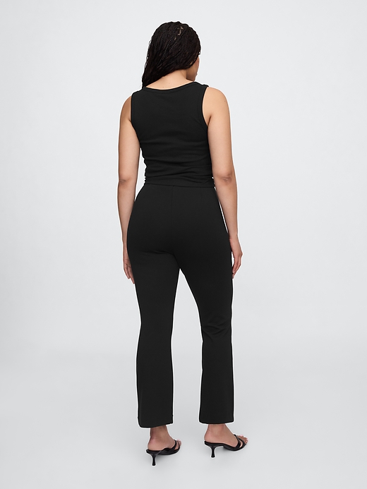Image number 6 showing, High Rise Ponte Flare Crop Pants
