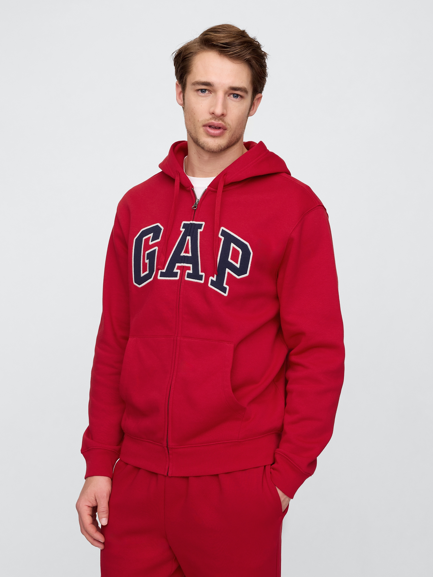 OLD GAP 赤フェード　ボロ　フルジップフーディ XL Relaxed Gap Logo Zip Hoodie | Gap Factory