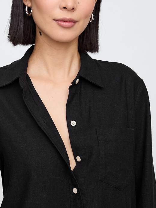 Image number 4 showing, Linen-Blend Easy Shirt