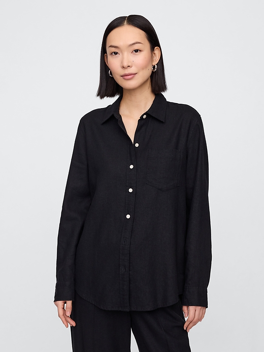 Image number 1 showing, Linen-Blend Easy Shirt