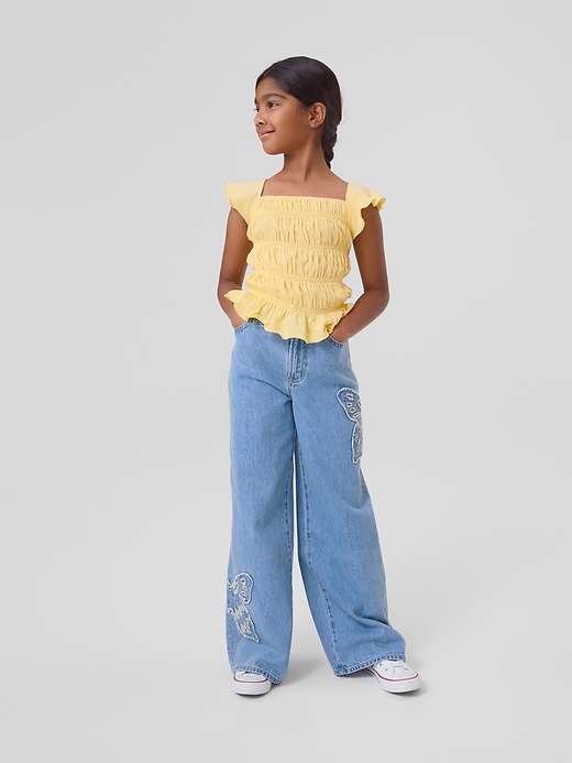Image number 2 showing, Kids High Rise Wide-Leg Jeans