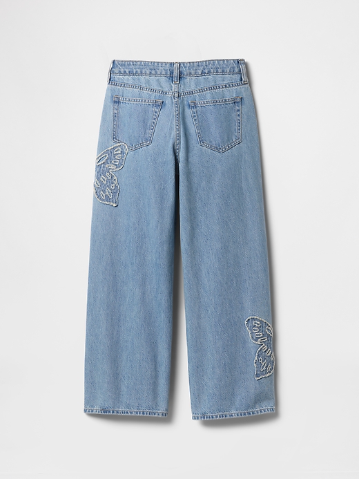 Image number 3 showing, Kids High Rise Wide-Leg Jeans