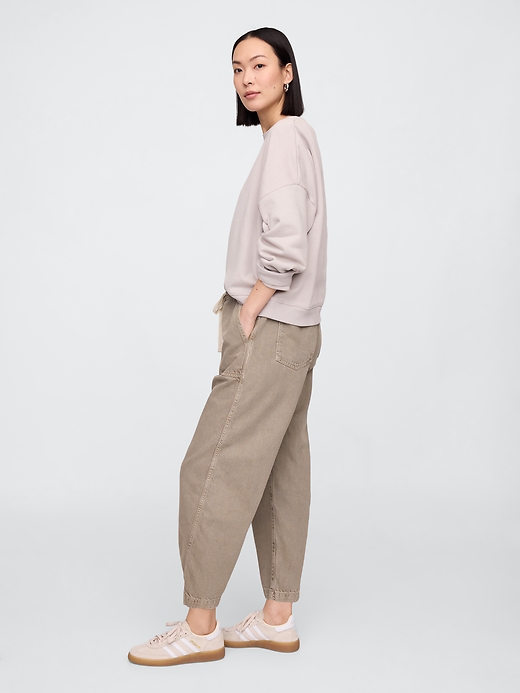 Image number 3 showing, Mid Rise SuperSoft Pull-On Barrel Jeans