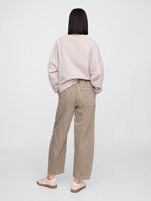 Image number 4 showing, Mid Rise SuperSoft Pull-On Barrel Jeans