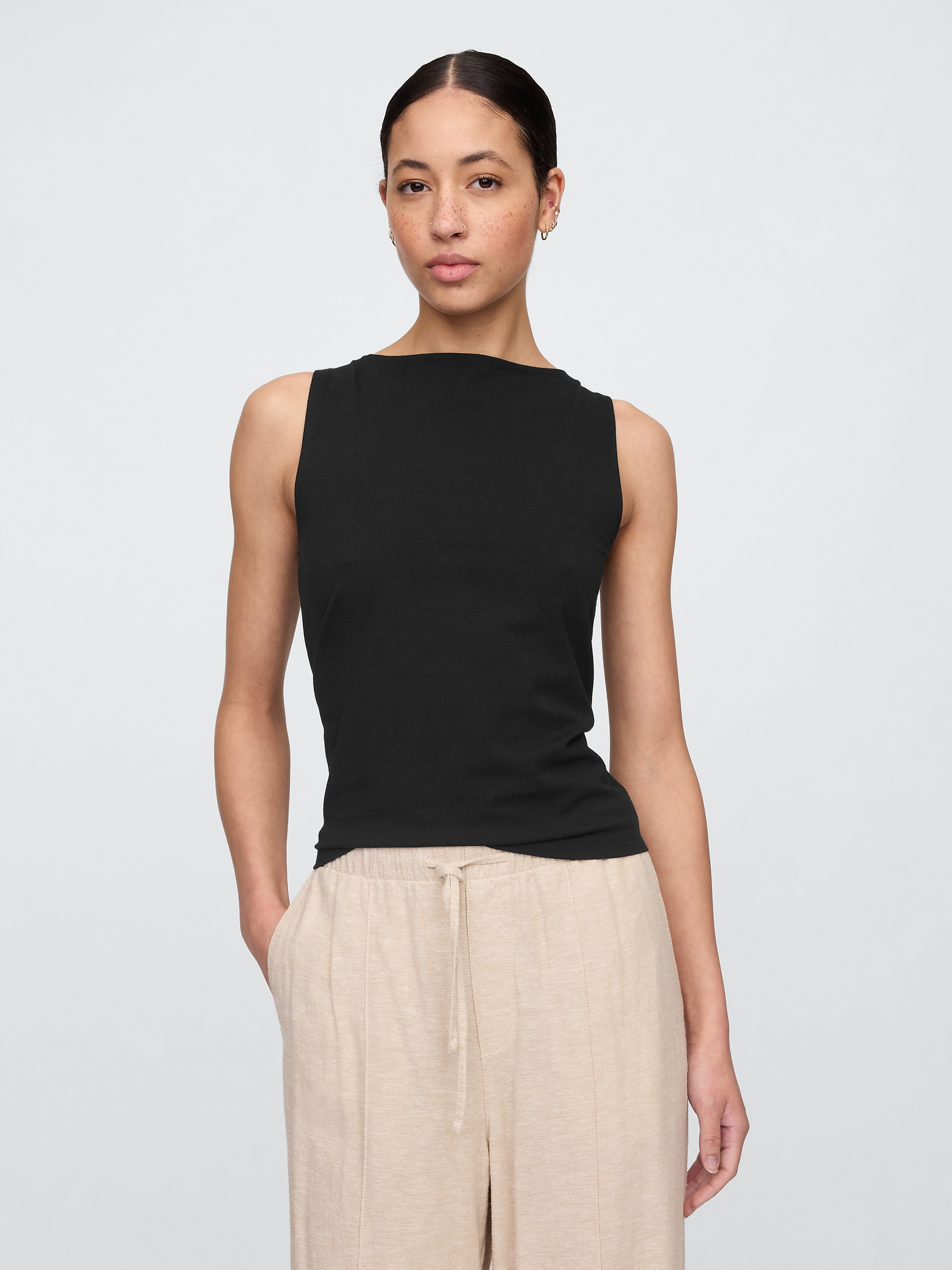 トップス draw_drawers boat neck tank top Boatneck Tank Top | Gap Factory