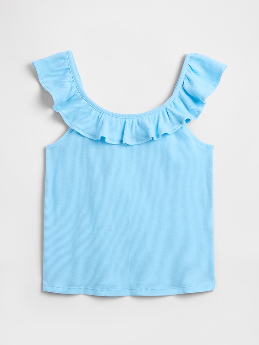 Image number 1 showing, Kids Ribbed Ruffle Tank Top