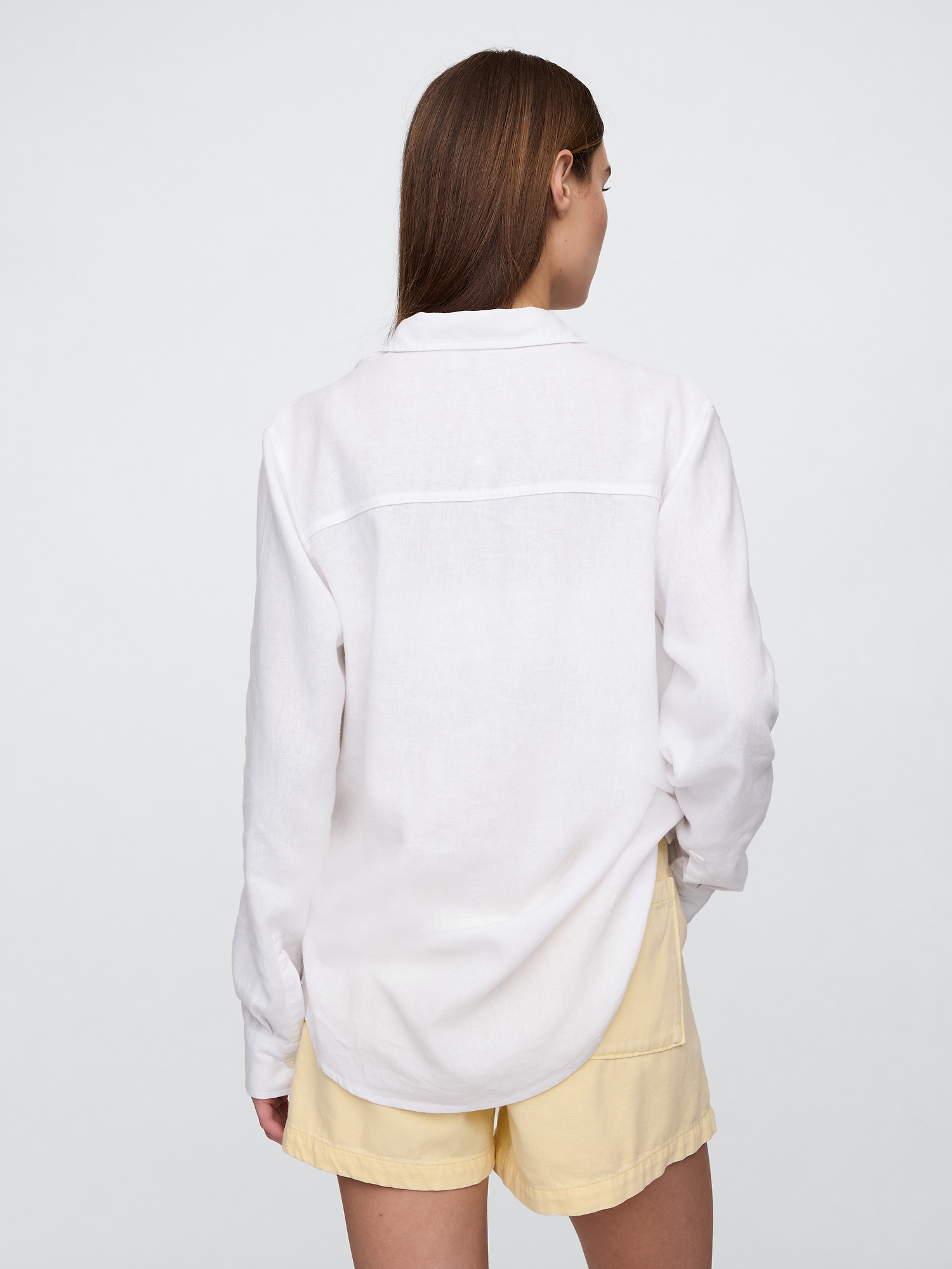 シャツ+ブラウス(半袖+袖なし) Linen-Blend Easy Shirt Linen-Blend Easy Shirt | Gap Factory