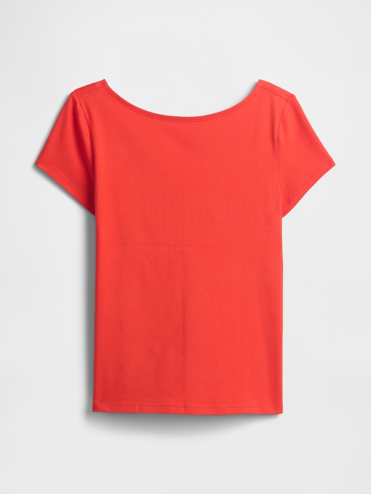 Image number 5 showing, Boatneck Open-Back T-Shirt
