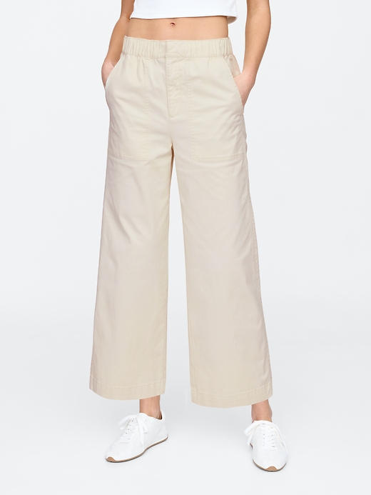 Image number 2 showing, High Rise Easy Wide-Leg Khakis