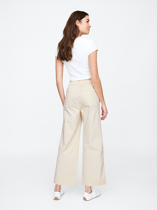 Image number 4 showing, High Rise Easy Wide-Leg Khakis