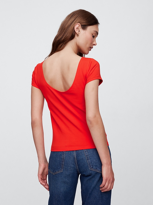 Image number 2 showing, Boatneck Open-Back T-Shirt