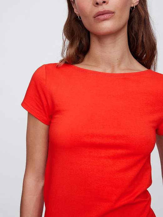 Image number 4 showing, Boatneck Open-Back T-Shirt