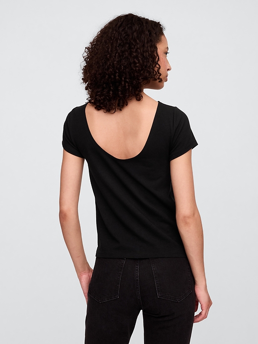 Image number 2 showing, Boatneck Open-Back T-Shirt