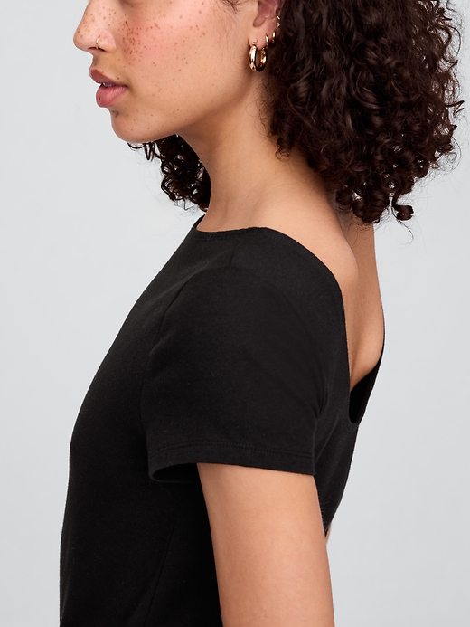 Image number 4 showing, Boatneck Open-Back T-Shirt