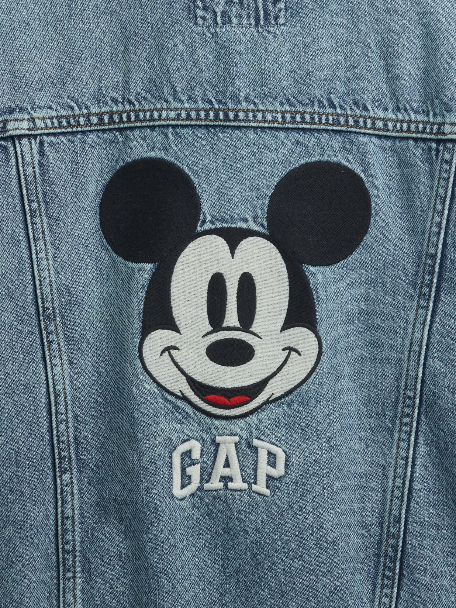 【美品】GRANCY Sweat Docking Denim Jacket S GapKids × Disney Mickey Mouse Relaxed Icon Denim Jacket | Gap Factory