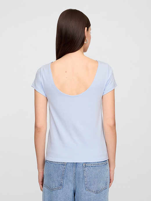 Image number 2 showing, Boatneck Open-Back T-Shirt
