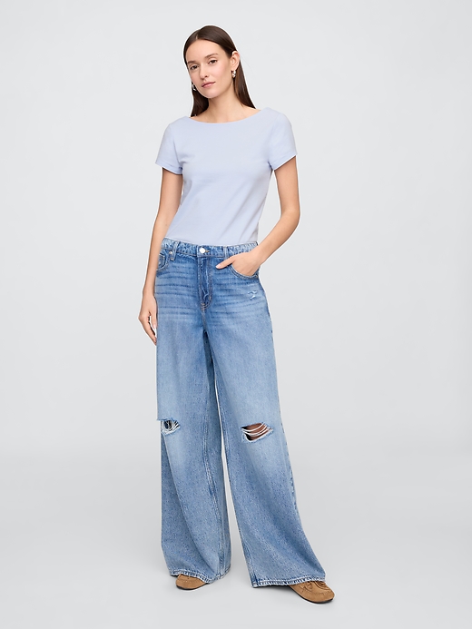 Image number 3 showing, Boatneck Open-Back T-Shirt