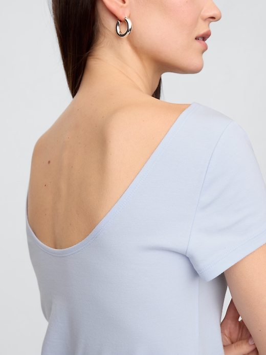 Image number 4 showing, Boatneck Open-Back T-Shirt