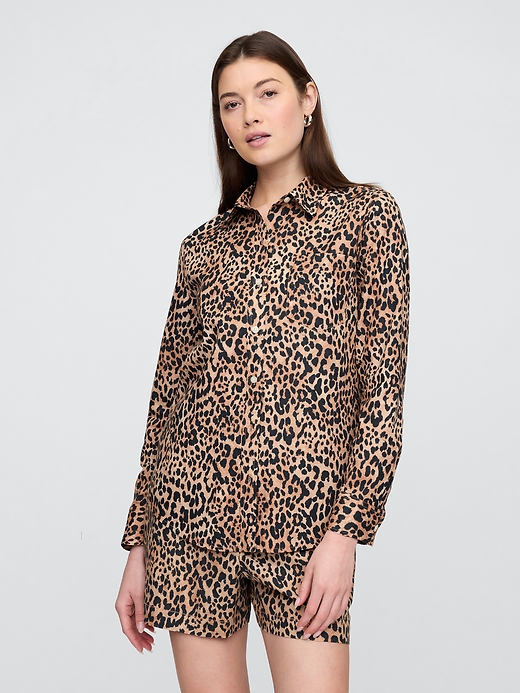 Image number 1 showing, Linen-Blend Easy Shirt